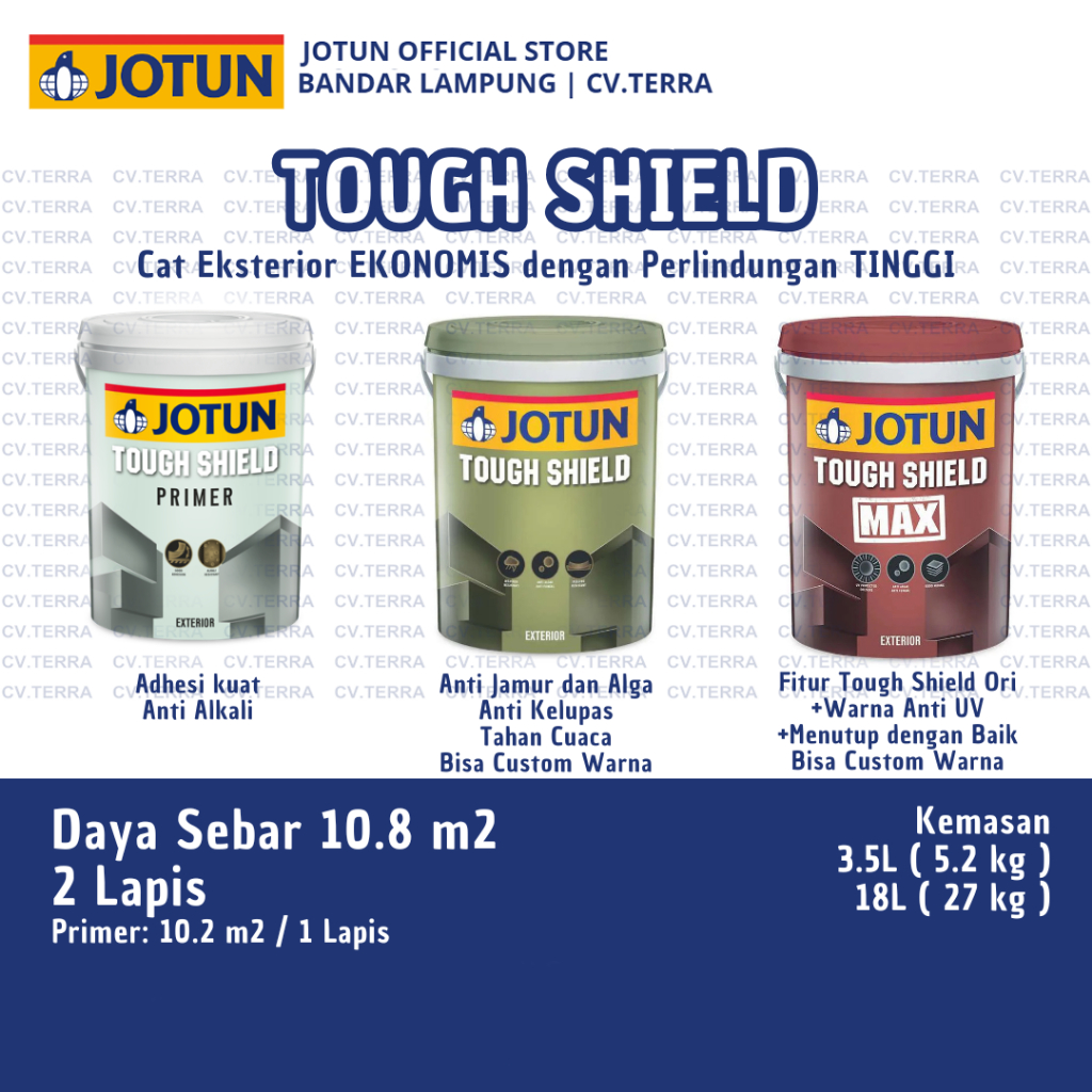 JOTUN TOUGH SHIELD 18 L / 25 kg - Cat Tembok Eksterior (Luar) Ekonomis