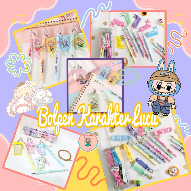 

Bolpen Pulpen Pena Click Klik Pencet Hapus Labubu akrilik sisir kaca manik notes ice cream/Bolpen sanrio kaca cermin sisir/Pen sanrio cermin/Bolpen capybara lucu sisir cermin/Pen kapibara