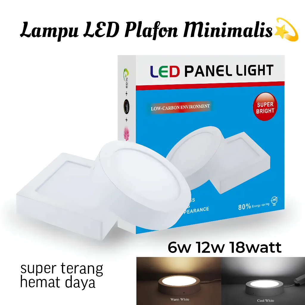 Lampu Downlight LED 6W Outbow Kotak 6 Watt persegi Outdoor Dak Cor Hias Plafon 3000k 6500k