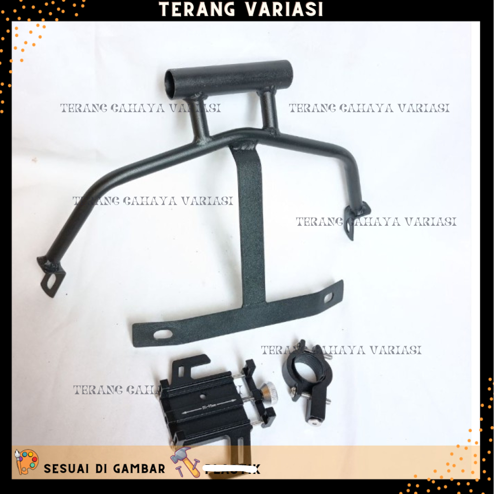 PAKET HOLDER HP NMAX NEW PEGANGAN DUDUKAN HANDPHONE BRACKET SEPEDA MOTOR ALUMUNIUM V2 DUDUKAN HANDPH