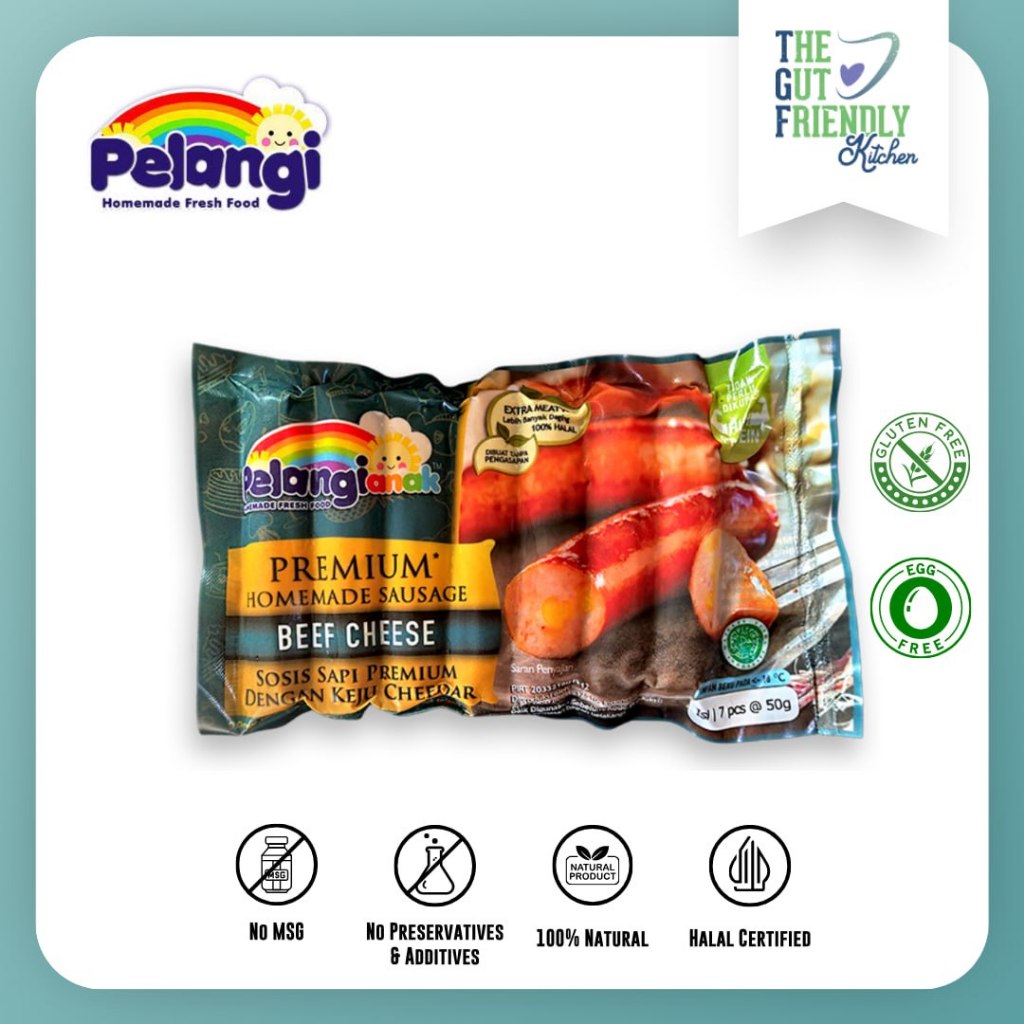 

PELANGI - Sosis Beef Cheese Gluten Free, Egg Free, Halal Non MSG & Non Pengawet