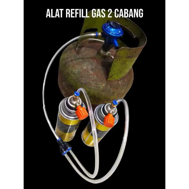 Alat refill gas 2 cabang adaptor kran selang 6 mm