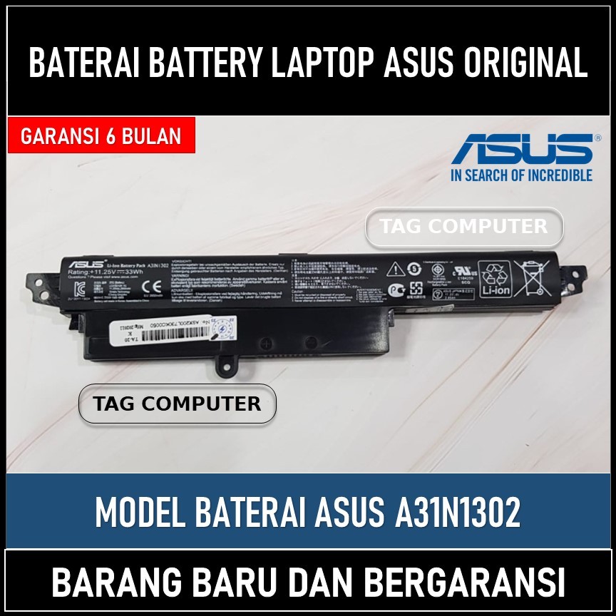 BATERAI BATTERY LAPTOP ASUS VIVOBOOK X200 X200M X200MA X200CA ORIGINAL
