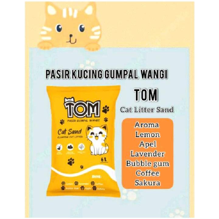 12 Liter Pasir Kucing Gumpal Wangi TOM Cat Litter Beraroma Segar