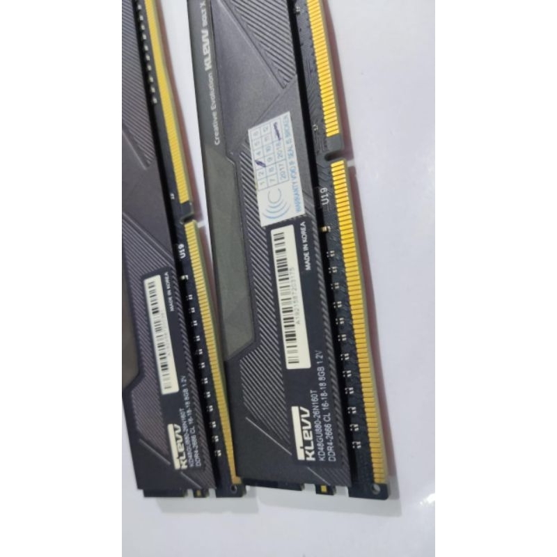 Memory ram klevv ddr4 2666mhz 2x8gb dual channel