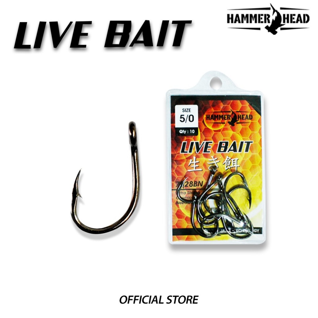 HAMMER HEAD Kail Pancing Live Bait 7028BN Black Nickel Extra Strong Single Hook