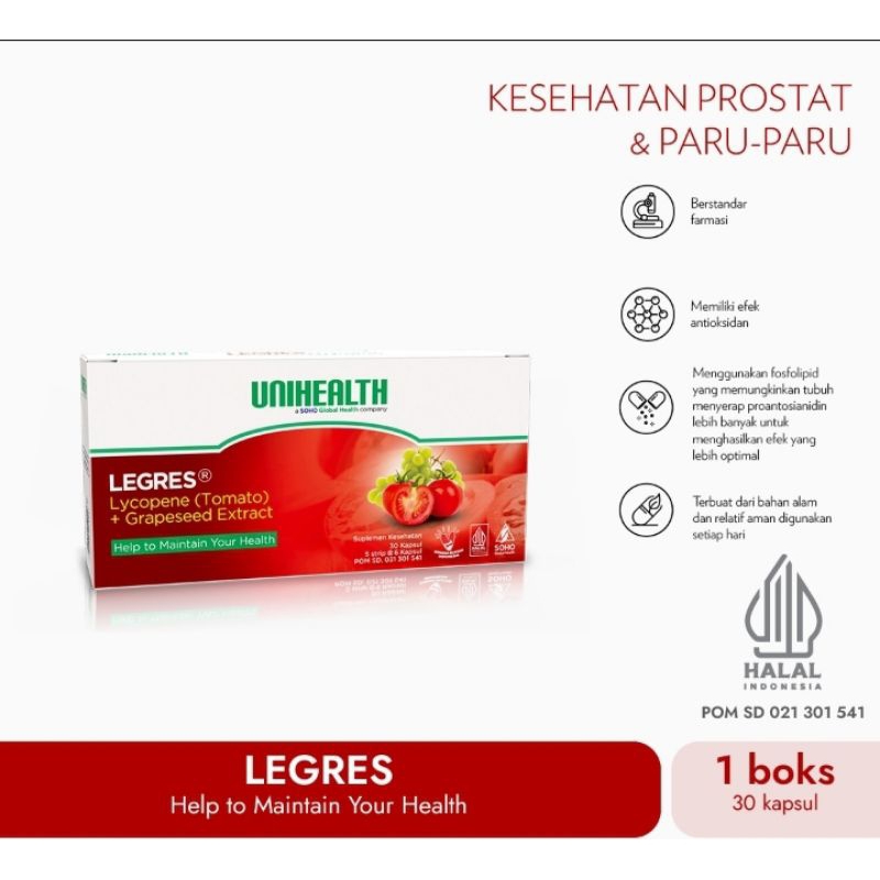 LEGRES Antioksidan Lycopene (Tomato) dan Grapeseed Extract (Special Price)