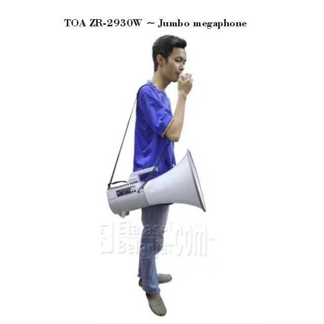 TOA ZR-2930W - TOA MEGAPHONE WITH WHISTLE - JUMBO MEGAPHONE TOA - MEGAFON TOA BESAR JUMBO