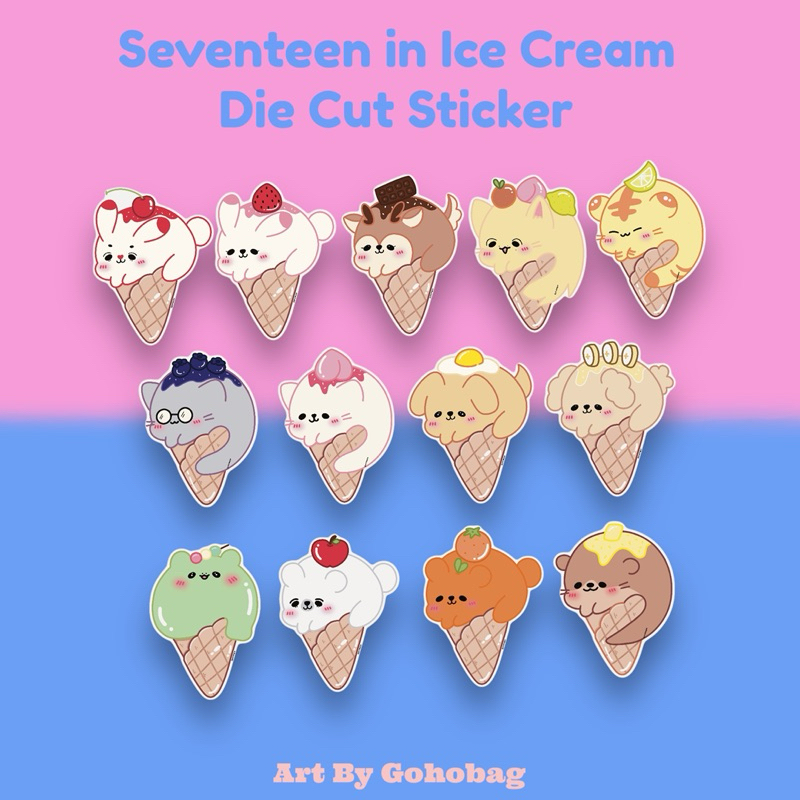 

[Get All] Sticker Vinyl Die Cut Seventeen in Ice Cream by Gohobag