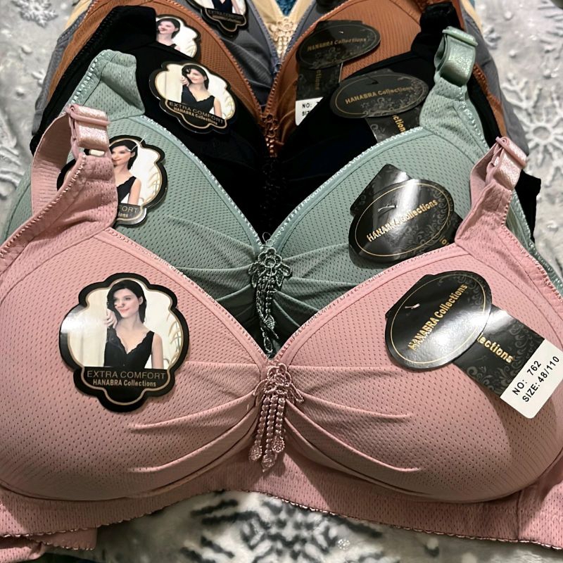 2pcs Bra Cup Besar C 762 Tanpa Kawat Busa Tebal Push Up