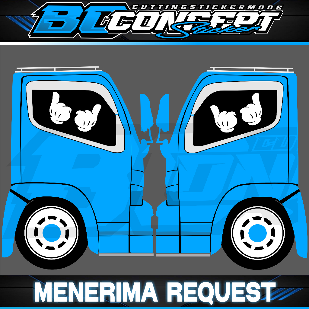 Stiker truk kata-kata emoji lucu cutting Stiker variasi kaca mobil truk pickup emoji lucu