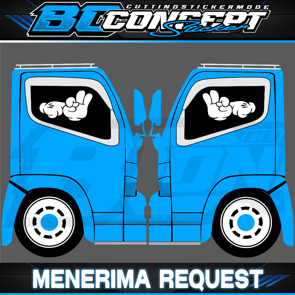 Stiker truk kata-kata emoji lucu cutting Stiker variasi kaca mobil truk pickup emoji lucu