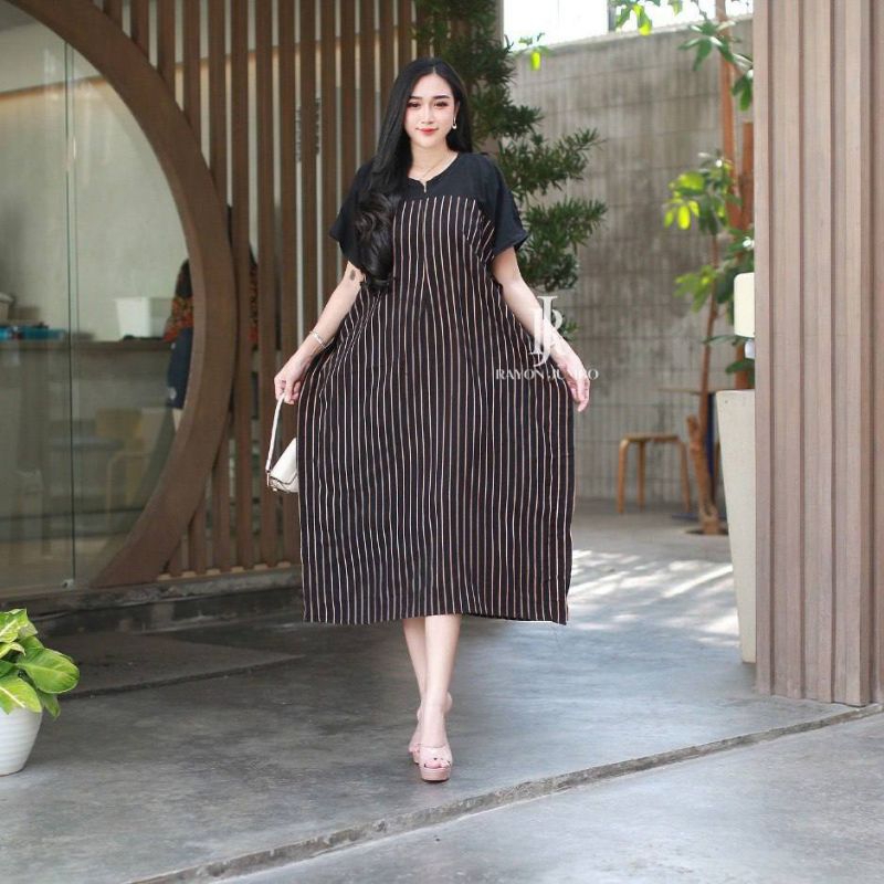 Daster Kaftan Rayon Motif Luna Kekinian Lengan Pendek Ld 130 Simple Elegan Termurah Gratis Ongkir