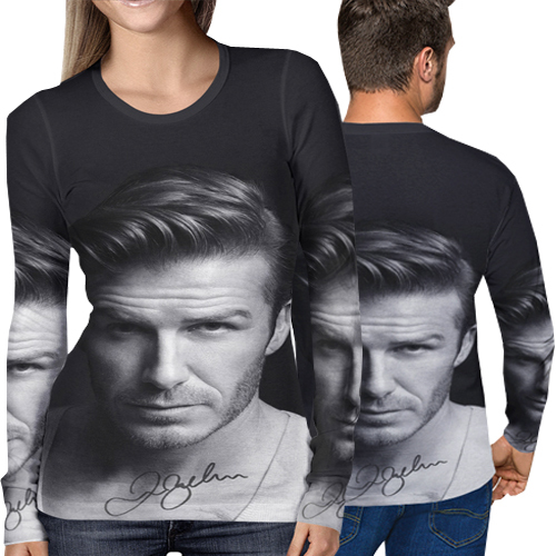 New Longsleeve T-SHIRT David Beckham Tshirt Fullprint Bahan Polyester Jersey | Size S M L XL XXL 3XL