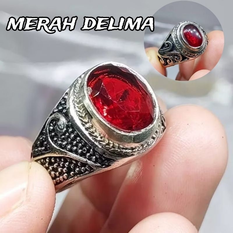 Batu akik permata merah delima merah Siam mewah