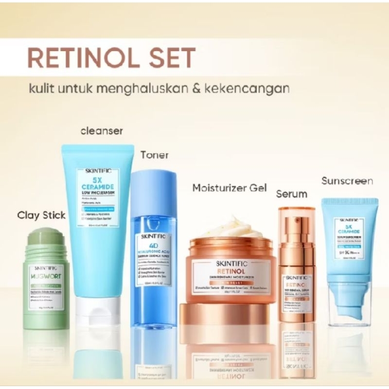 PAKET LENGKAP SKINTIFIC RETINOL SET ISI 6