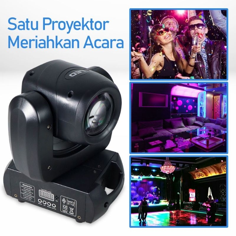 Mini Beam RGB Lampu Sorot Panggung Moving Head
