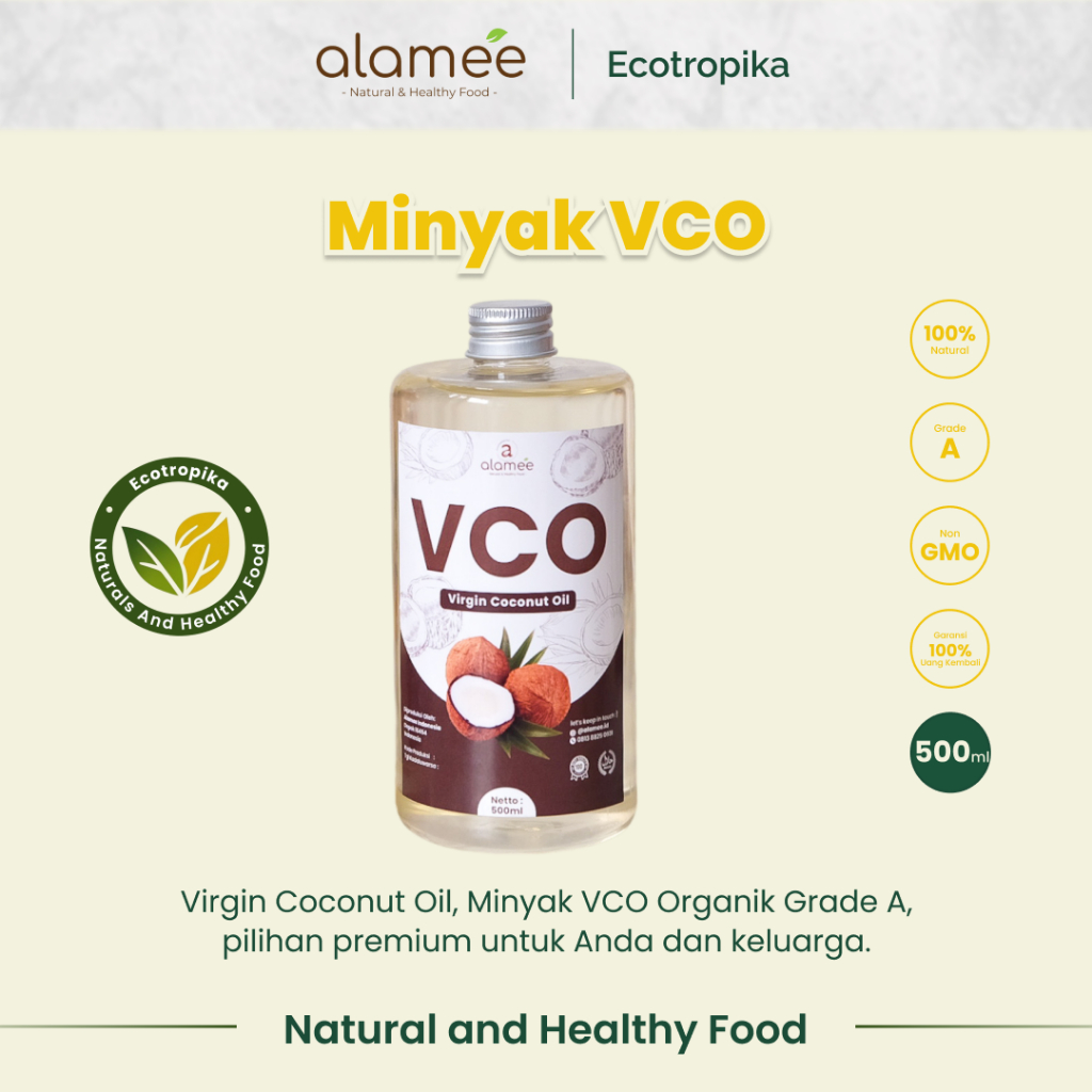 

Minyak Kelapa Murni Extra Virgin Coconut Oil VCO Asli Dapat Diminum Organik Masak Premium 500ml