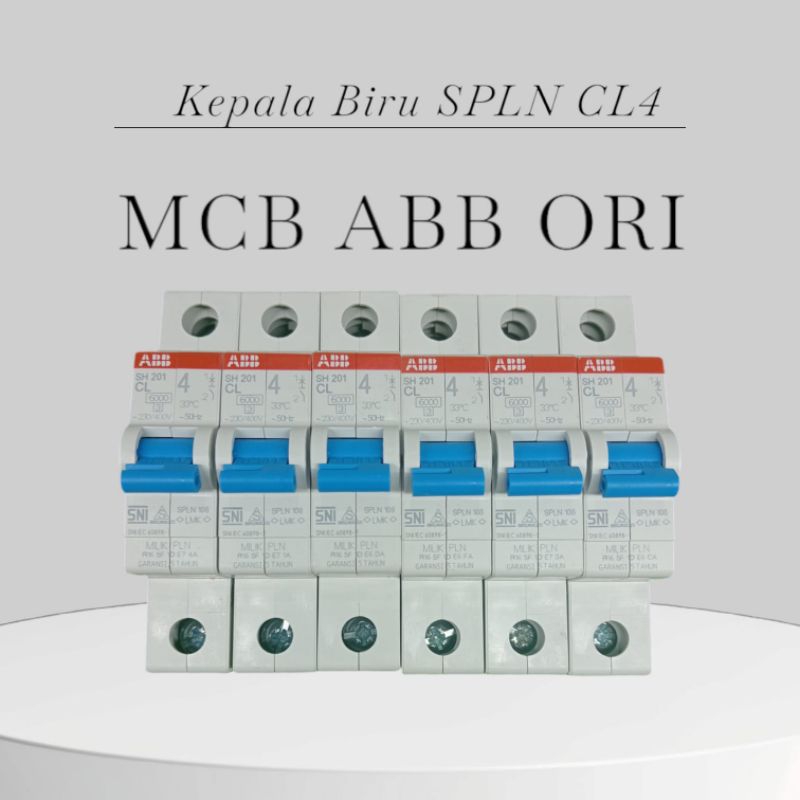 MCB ABB SH 201 1P 4A CL4 ORI PLN LMK SNI BARU