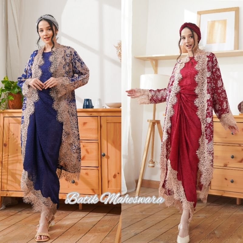 Batik Maheswara - Kaftan Batik Lilit Set Outer Karin