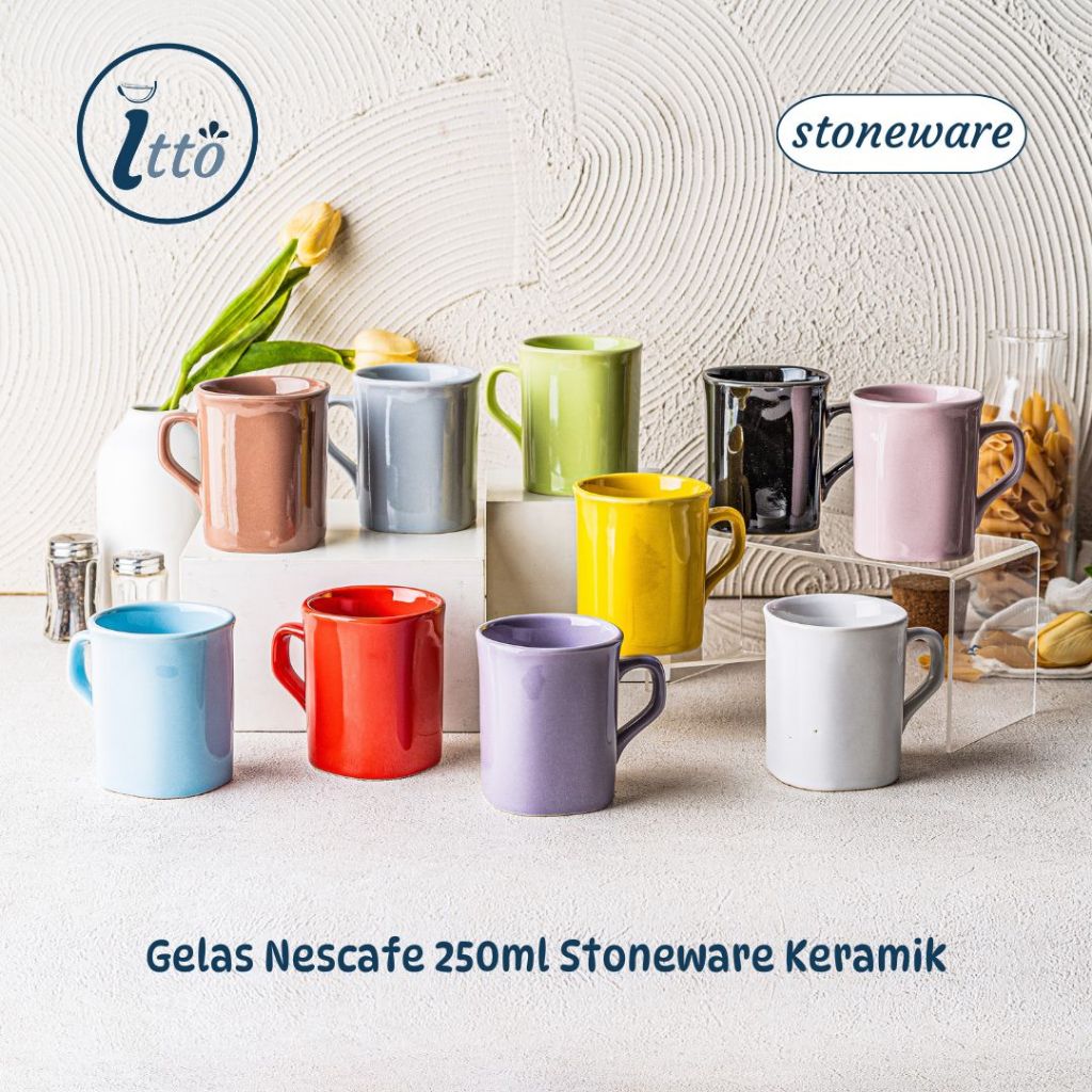 Gelas Nescafe 250ml Stoneware Keramik