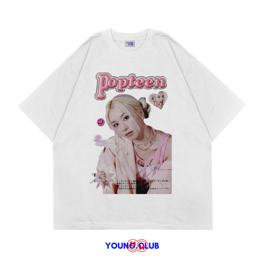 YOUNG.CLUB | KAOS BAJU POPTEEN 2 WHITE | T-SHIRT OVERSIZE PUTIH STYLE Y2K VINTAGE BOOTLEG GRUNGE SKE