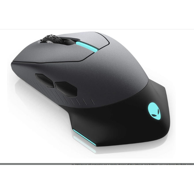 Alienware Wired/Wireless Gaming Mouse AW610M: 16000 DPI Optical Sensor - 350 Hour Rechargeable Batte