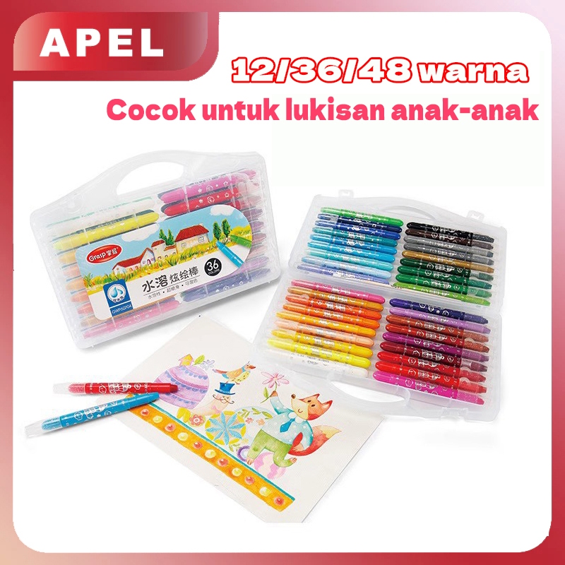 

CRAYON GRASP / CRAYON GRASP MATA SEDANG / SILKY CRAYON / WATER SOLUBLE CRAYON / KRAYON WARNA