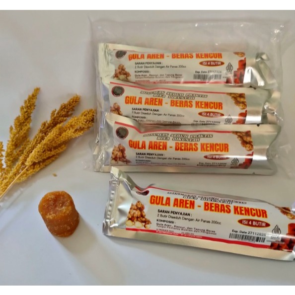 

minuman instan beras kencur isi 4 | minuman beras kencur praktis | beras kencur instan isi 4butir