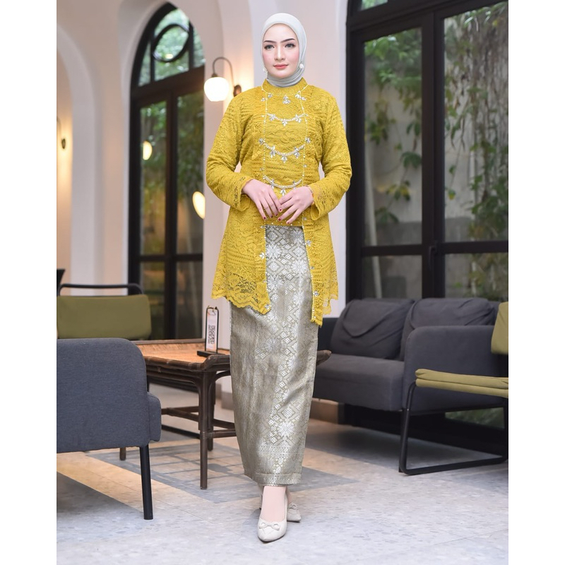 tunik kutu baru brokat payet / tunik brokat kutu baru / tunik brokat payet premium / kebaya pesta / 