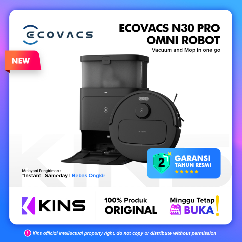 Ecovacs DEEBOT N30 PRO OMNI Robot Vacuum Cleaner Sapu Vacum Pel Vakum Mop