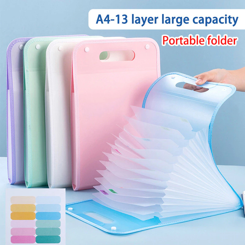 

Tas File Handle Warna Transparan Anti Air Multi Layer Folder Tas File 13 Sekat Map Tas Dokumen A4