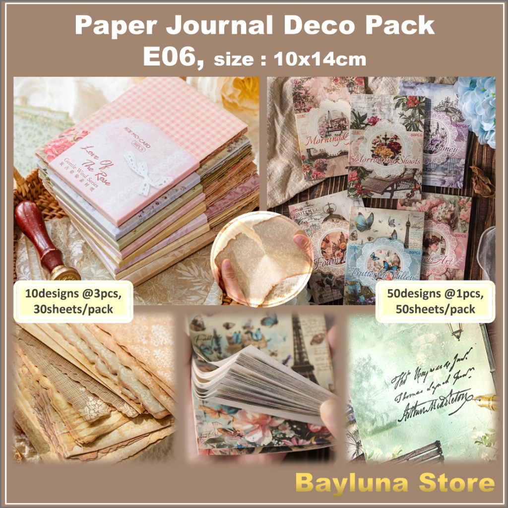 

BYL Paper Pack Journal Scrapbooking Paper Nature Field Retro Vintage Craft Making Collage Backing Material #E06
