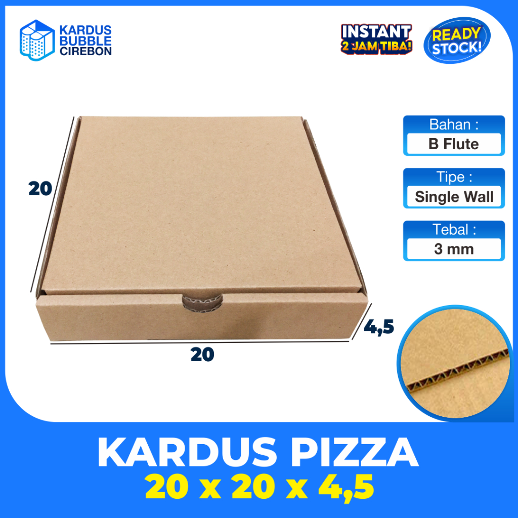 

Box Pizza Size 20x20x4,5 cm/Dus Pizza 20/Kotak pizza uk.20/Kardus pizza 20