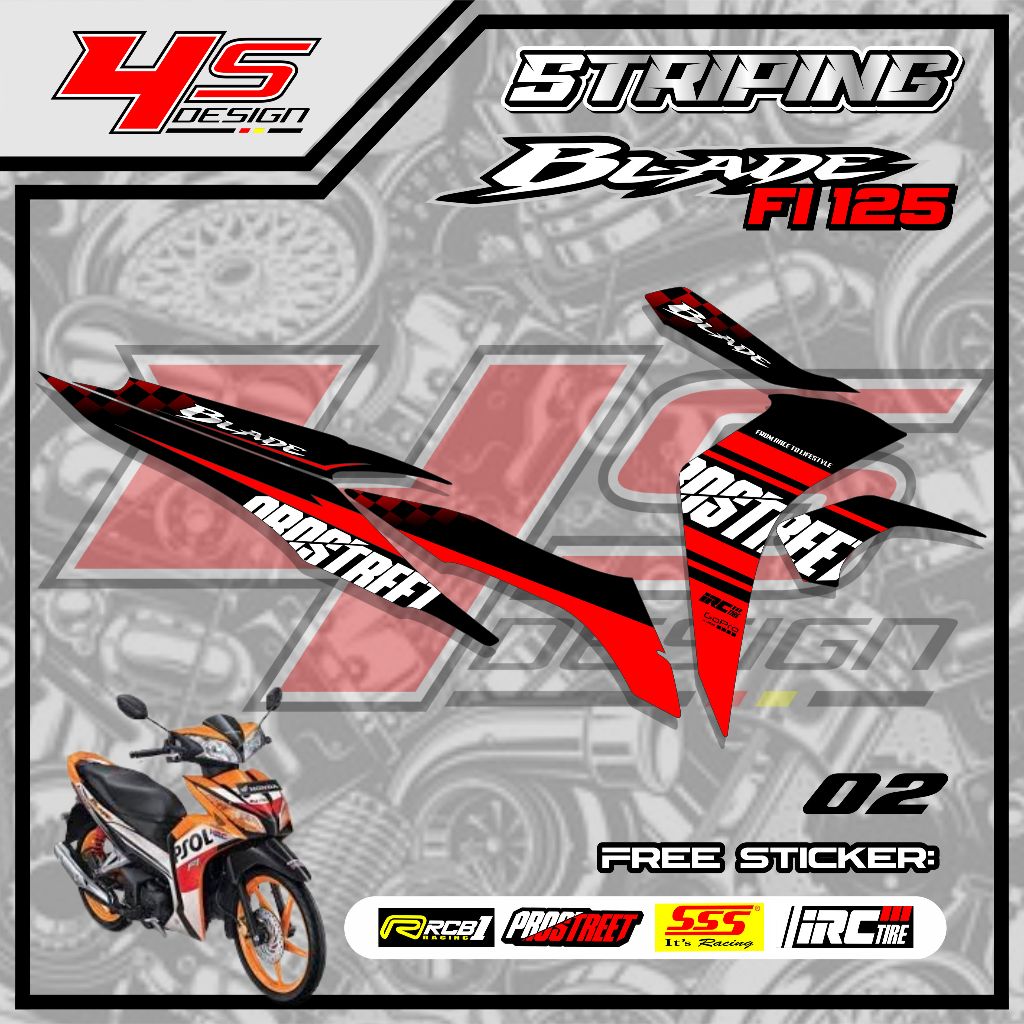02 STICKER STRIPING BLADE FI 125 - STICKER STRIPING BLADE FI 125 MOTIF PROSTREET