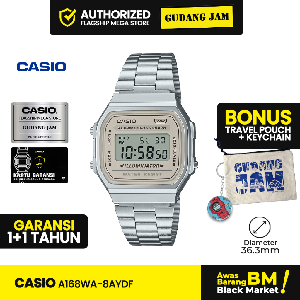 Jam Tangan Casio A168WA-8AYDF A168WA8AYDF A168WA 8AYDF A168