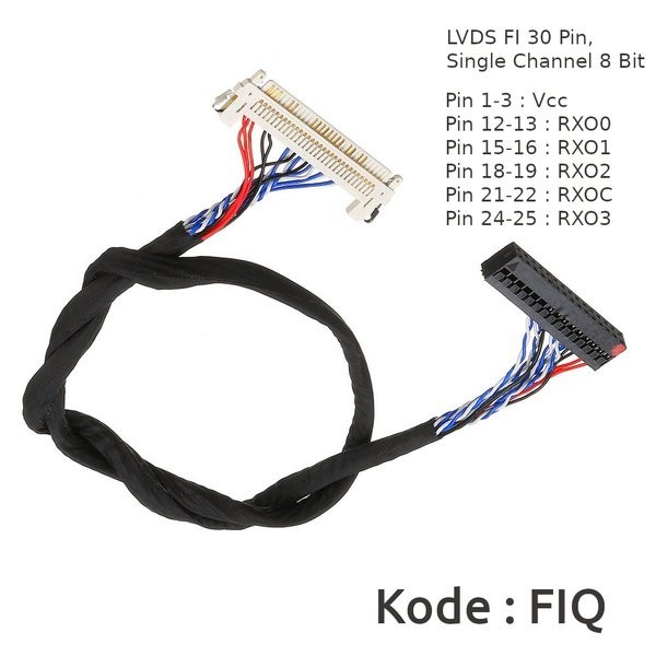 Kabel Data Layar Panel TCON TV LVDS 30 Pin Single Channel 8 Bit - FIQ