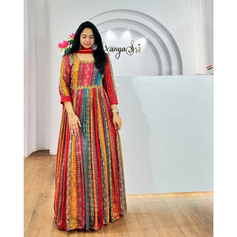 dress sutra chinon pakistan import wanita