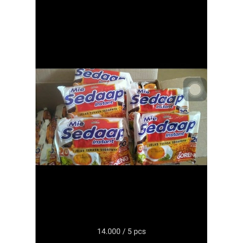 

Mie sedap goreng 5 pcs -> 14000