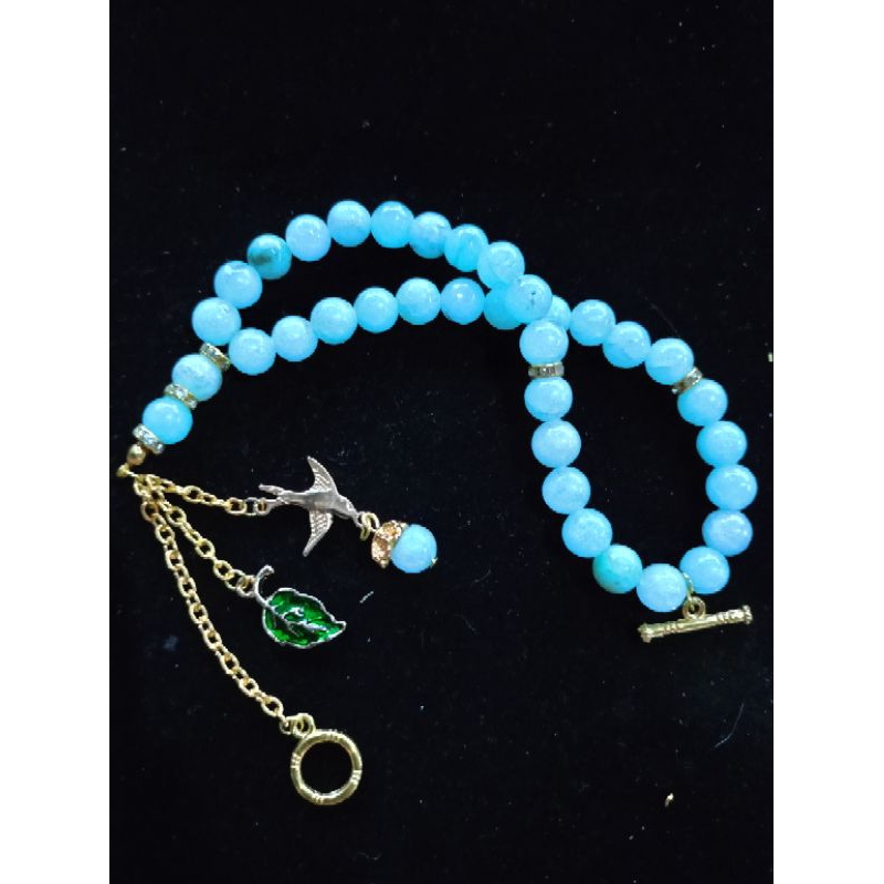 gelang tasbih batu amazonite