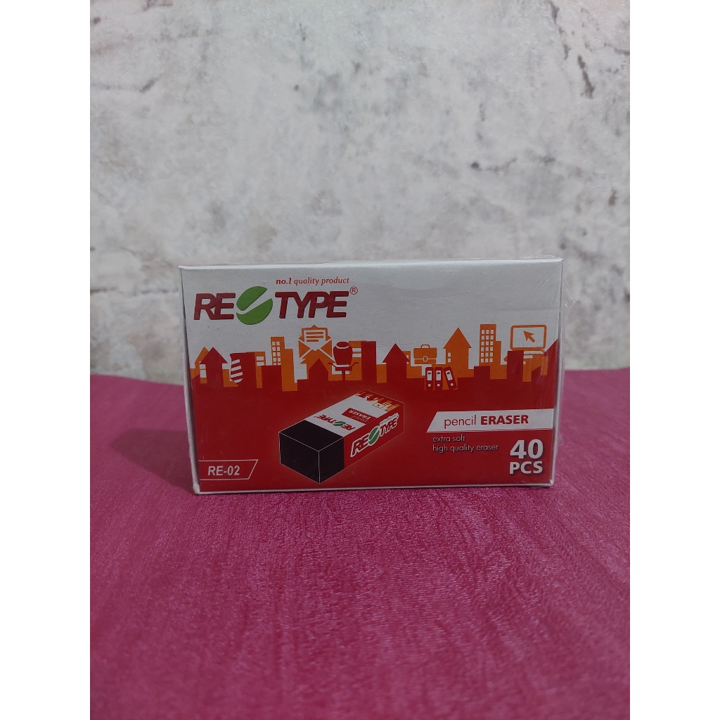 

RE-TYPE Pencil Eraser Extra Soft 40 PCs Hitam
