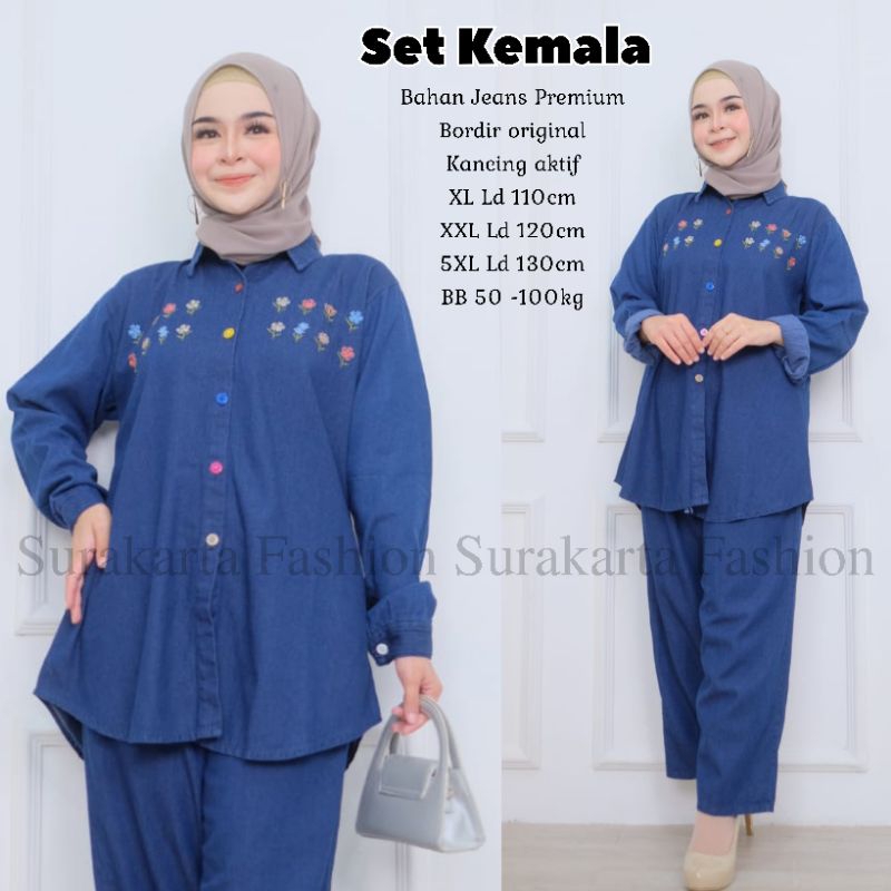 Setelan Jeans Wanita Dewasa - Set Jins Jumbo - Set Jeas Kemala