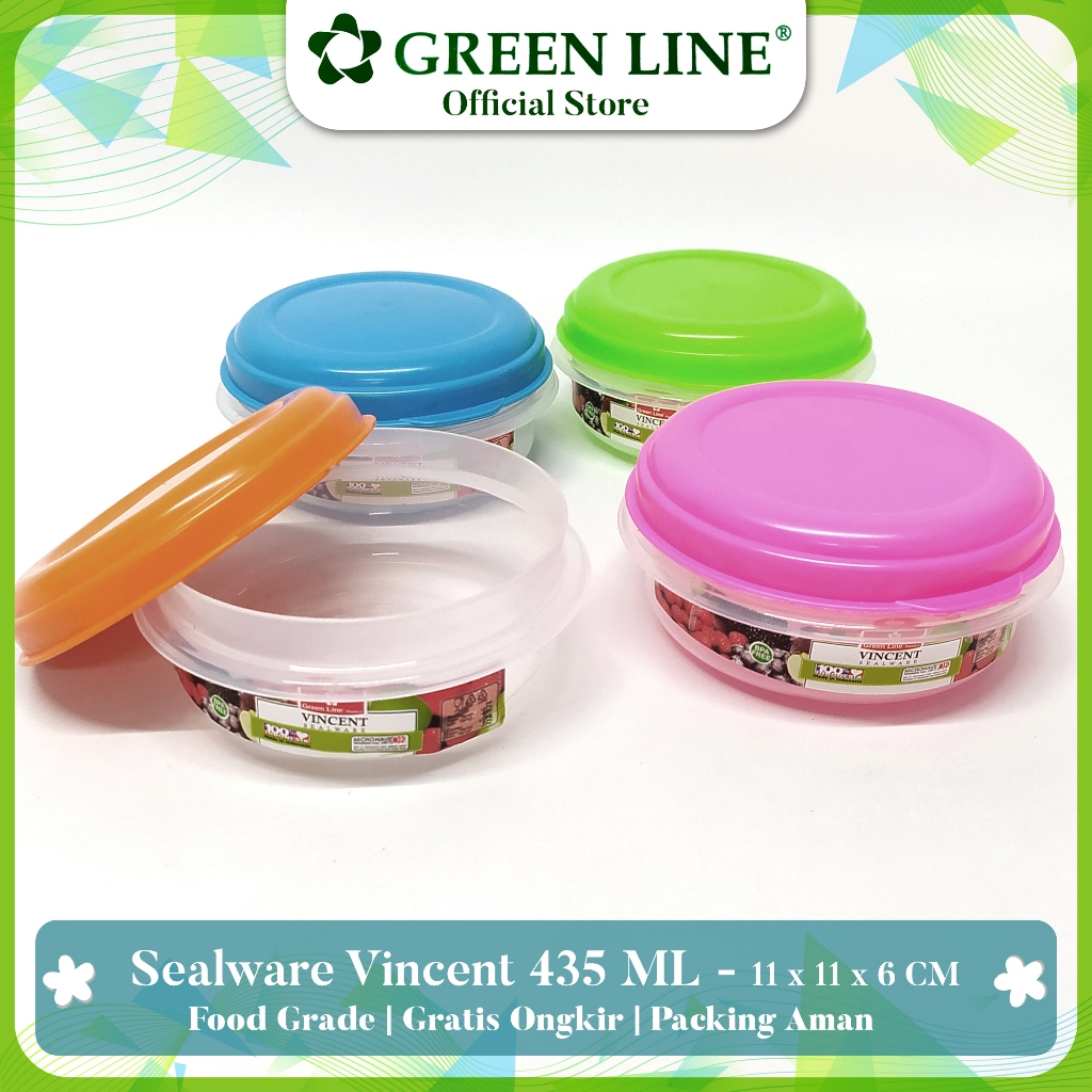 Greenline Toples Sealware Bulat Kecil Vincent - 435 ML