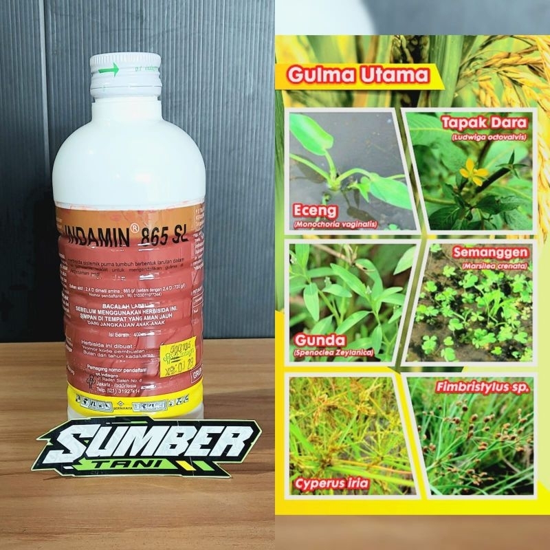 Herbisida Indamin 865 SL 400mL Dimetil Amina Basmi Rumput Alang Alang Gulma Padi Sawah
