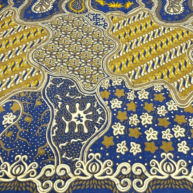 Kain Batik Motif Rengginang Biru Hijau Bahan Katun Pekalongan 2 Meter