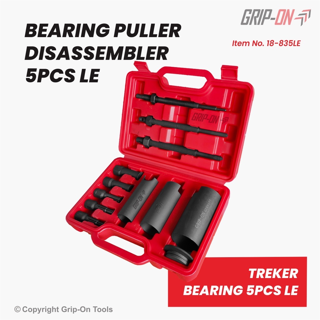 Grip-On Treker Lepas Bearing 5Pcs Le + Extra Selongsong Besar - Bearing Puller Disassembler 5Pcs Lim