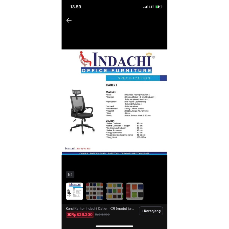 kursi indachi cartier 1 cr