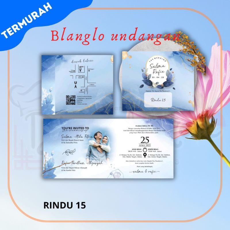 Blangko Undangan Rindu 15 | Blangko Undangan | Undangan Murah | Kertas Undangan