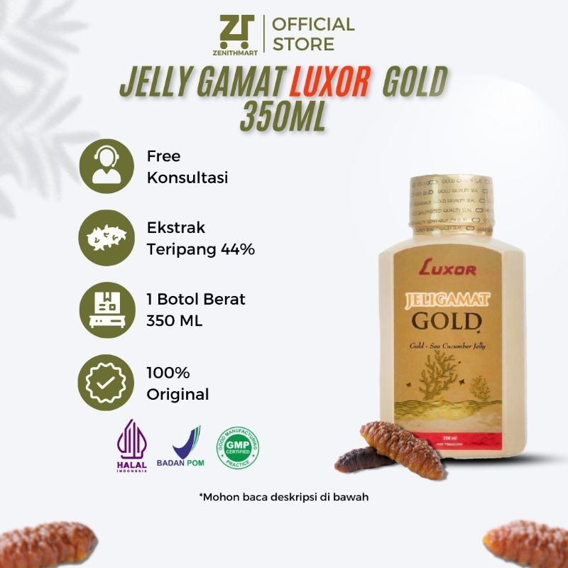 Luxor Jelly Gamat Gold 350ml Ekstrak Teripang 45% 100% Original