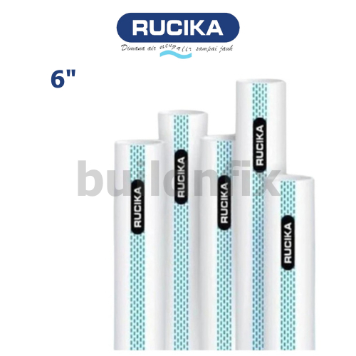 Pipa PVC Rucika 6 AW Panjang 4 meter Ukuran 6 inch